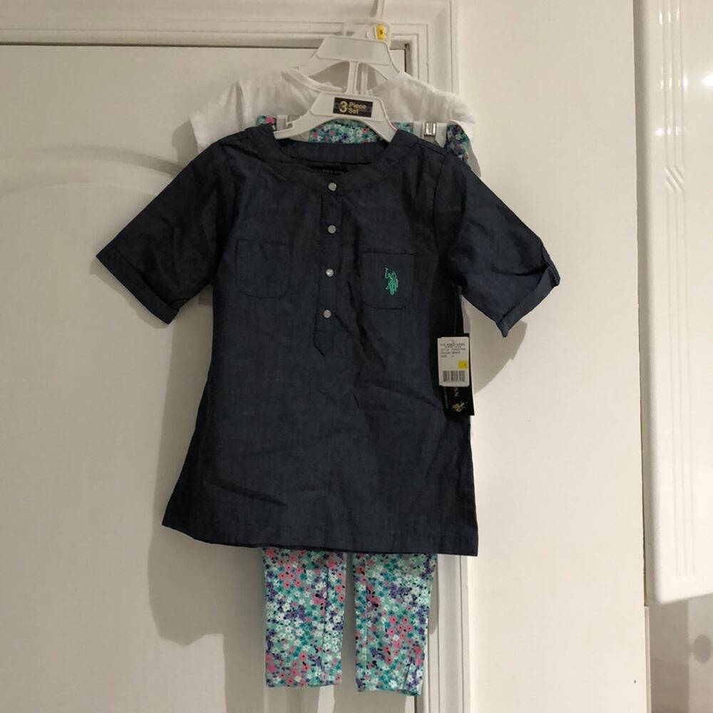 Us polo assn. 5 toddler leggings, tunic, tee NWT